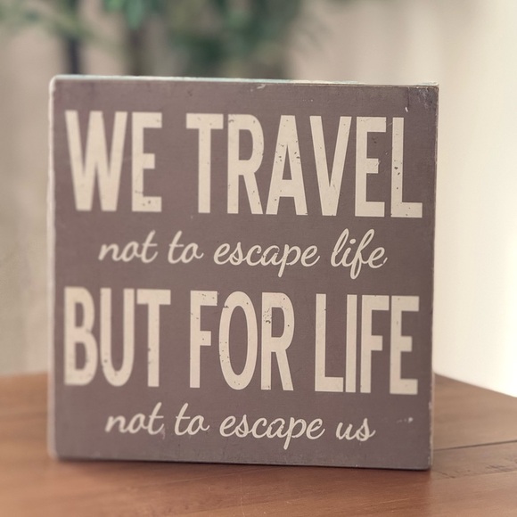 None Other - Travel Quote Gray Inspirational Sign Plaque Wall Home Decor